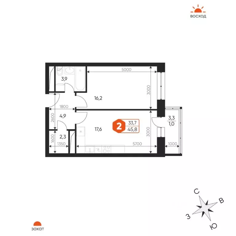 2-к кв. Московская область, Балашиха Гагарина мкр, ул. Проектная, 4 ... - Фото 1