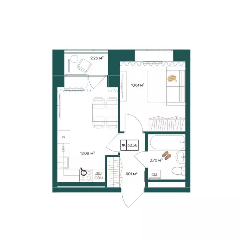 1-к кв. Удмуртия, Глазов  (32.66 м) - Фото 1