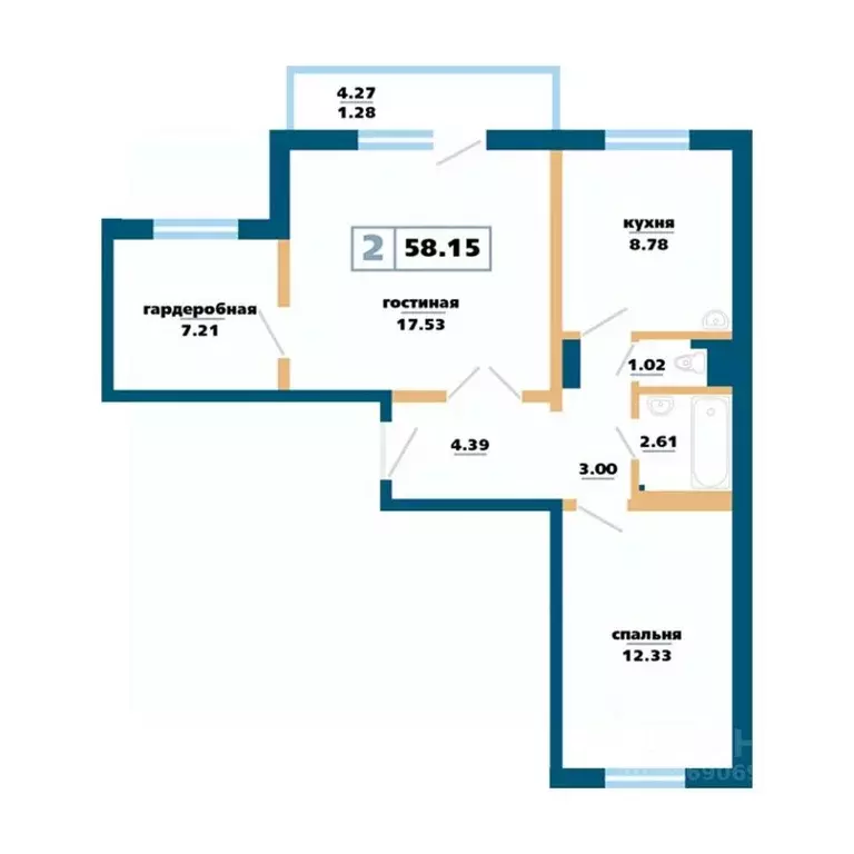 2-к кв. Красноярский край, Красноярск Нанжуль-Солнечный мкр, ... - Фото 1