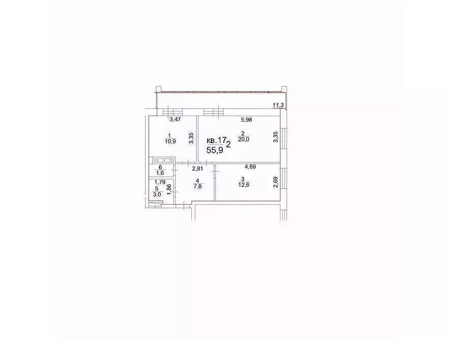 2-к кв. Томская область, Томск тракт Московский, 107 (55.9 м) - Фото 1