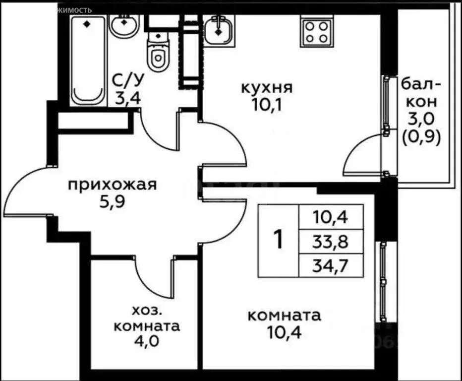 1-комнатная квартира: поселение Сосенское, проспект Куприна, 38к1 ... - Фото 0