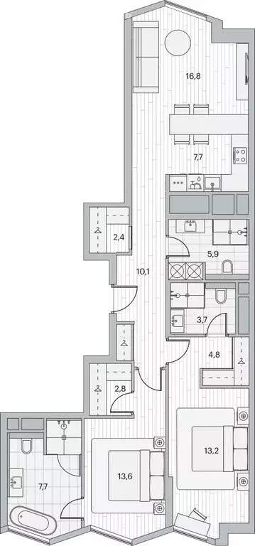 3-комнатная квартира: Москва, Береговой проезд, 2к1 (91 м) - Фото 1
