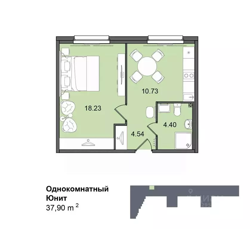 1-к кв. Санкт-Петербург Витебский просп., 99к1 (37.9 м) - Фото 0