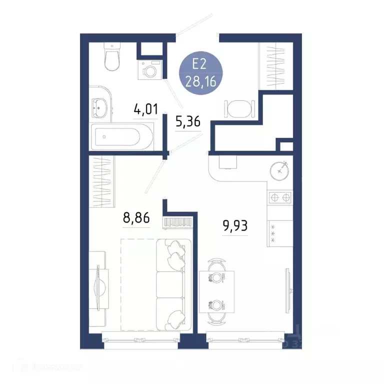 1-к кв. Рязанская область, Рязанский муниципальный округ, с. Дядьково ... - Фото 2