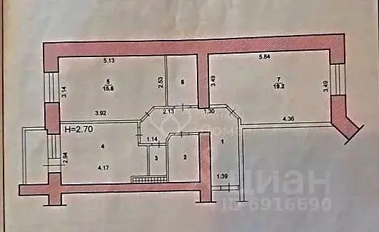 2-к кв. Волгоградская область, Волжский Оломоуцкая ул., 35а (64.1 м) - Фото 2