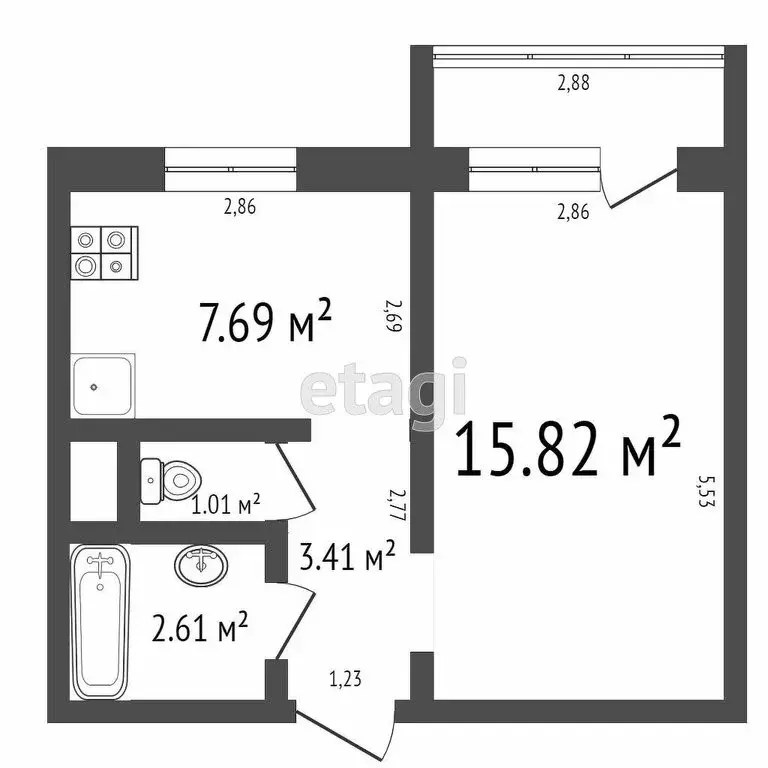 1-комнатная квартира: Ульяновск, улица Артёма, 39 (34.7 м) - Фото 1