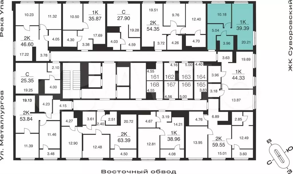 1-к. квартира, 39,4 м, 24/25 эт. - Фото 1