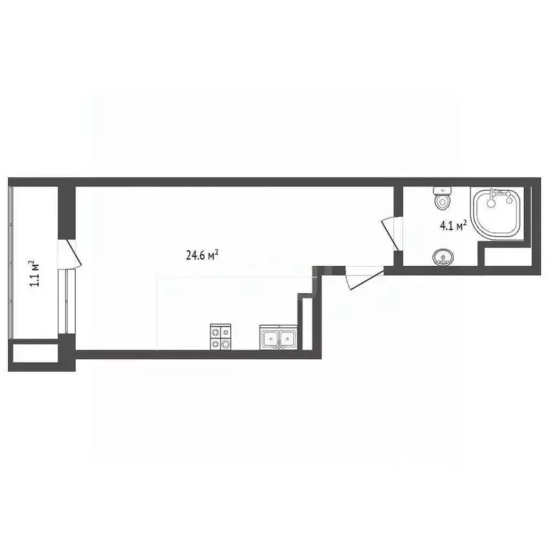 Студия Краснодарский край, Анапа ул. Ленина, 241к1 (28.8 м) - Фото 2