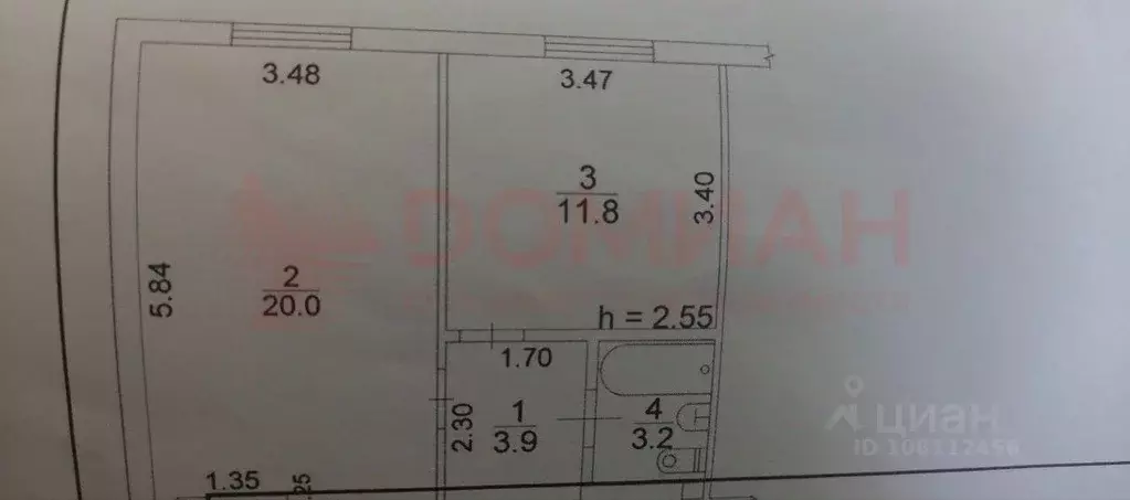 1-к кв. Ростовская область, Волгодонск Молодежная ул., 5А (39.0 м) - Фото 2