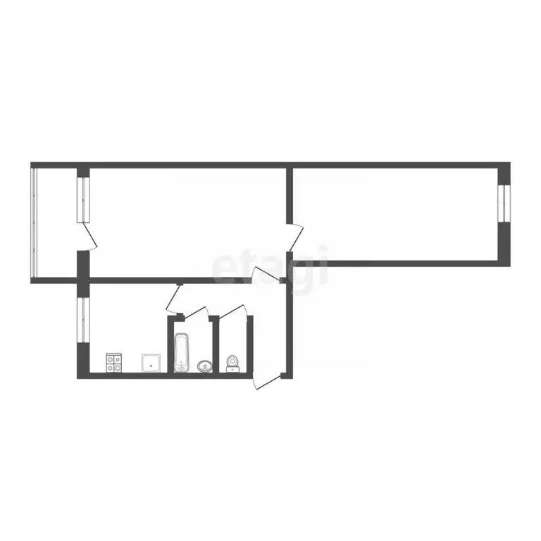 2-к кв. Кемеровская область, Юрга ул. Кирова, 27 (45.1 м) - Фото 2