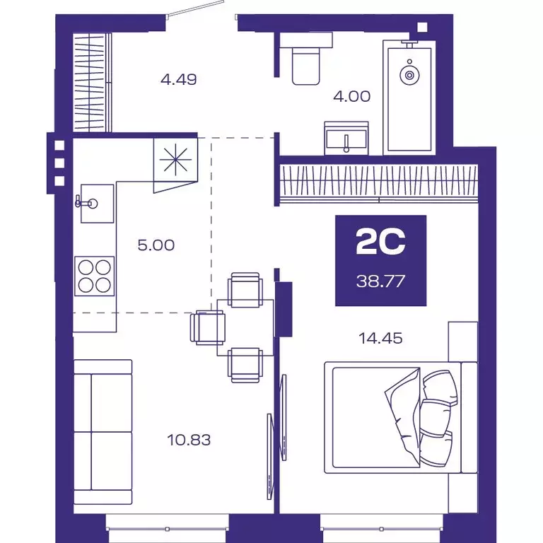 Продаётся 2-к квартира, 38.77 м - Фото 1