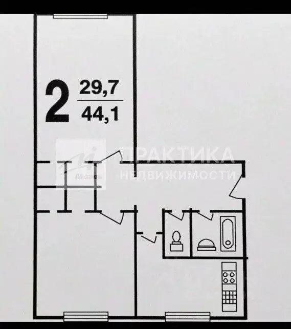 2-к кв. Московская область, Балашиха ул. Юлиуса Фучика, 2к5 (44.3 м) - Фото 2