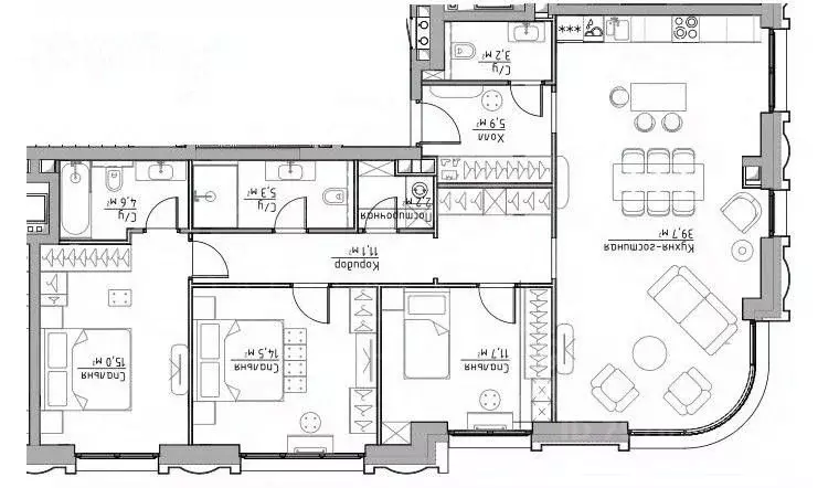 4-к кв. Москва Дубининская ул., 59А (114.0 м) - Фото 2