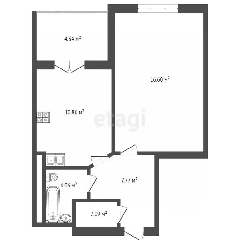 1-к кв. Калужская область, Калуга ул. 65 лет Победы, 12 (43.18 м) - Фото 2