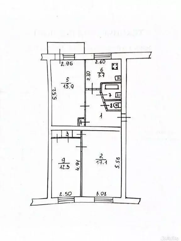 3-к кв. Новгородская область, Великий Новгород просп. Мира, 23/9 (61.4 ... - Фото 2