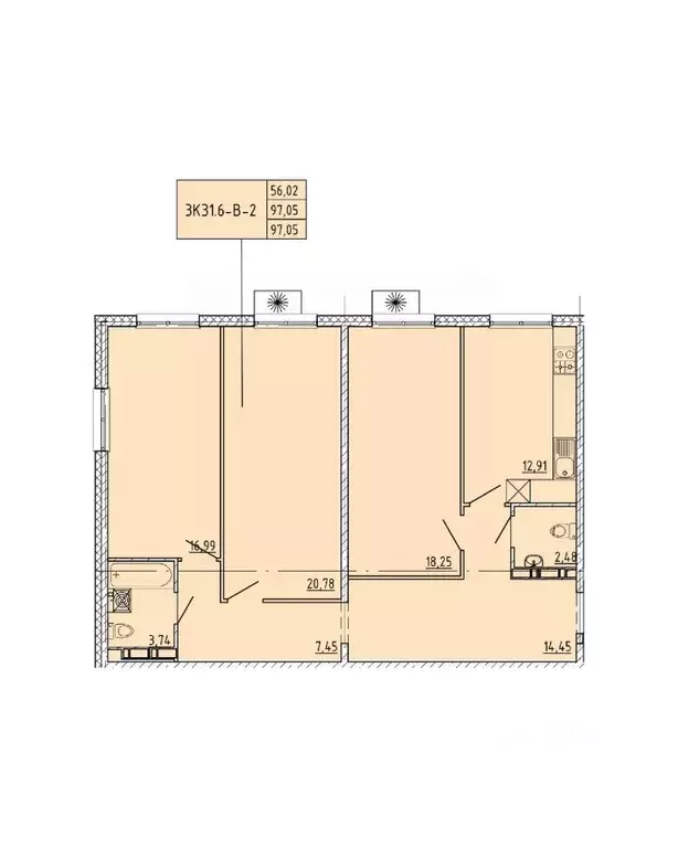 3-к кв. Пензенская область, Пенза Побочинская ул., с9 (97.05 м) - Фото 0