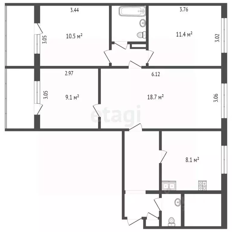 4-к кв. Ханты-Мансийский АО, Когалым ул. Дружбы Народов, 10 (73.3 м) - Фото 1