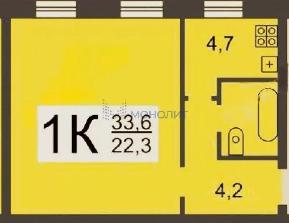 1-к кв. Нижегородская область, Нижний Новгород Московское ш., 348 ... - Фото 2