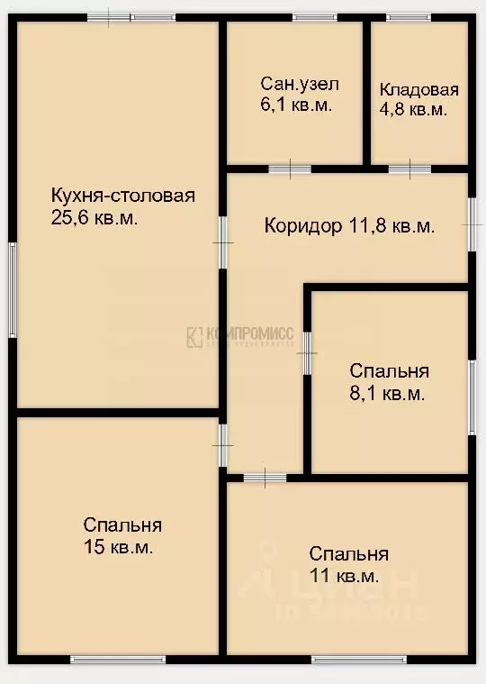 Дом в Краснодарский край, Северский район, Черноморское городское ... - Фото 2