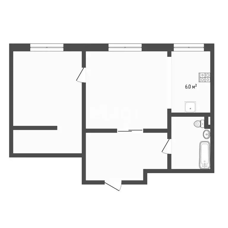 1-комнатная квартира: Тюмень, улица Республики, 58 (56.2 м) - Фото 1