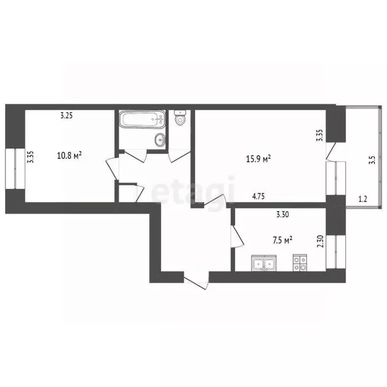 2-к кв. Владимирская область, Меленки Школьный пер., 4 (48.7 м) - Фото 1