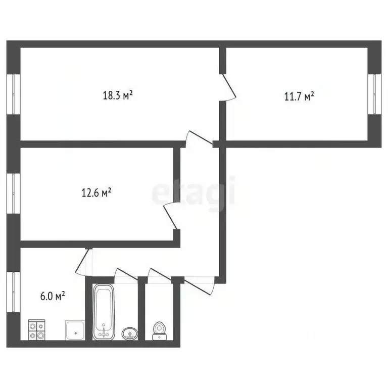 3-к кв. Москва Туристская ул., 24К2 (59.8 м) - Фото 2