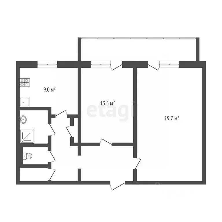 2-к кв. Тюменская область, Тюмень ул. Монтажников, 16 (54.2 м) - Фото 2