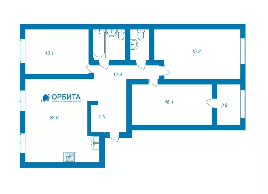 3-комнатная квартира: Тюмень, улица Михаила Сперанского, 45 (100 м) - Фото 1