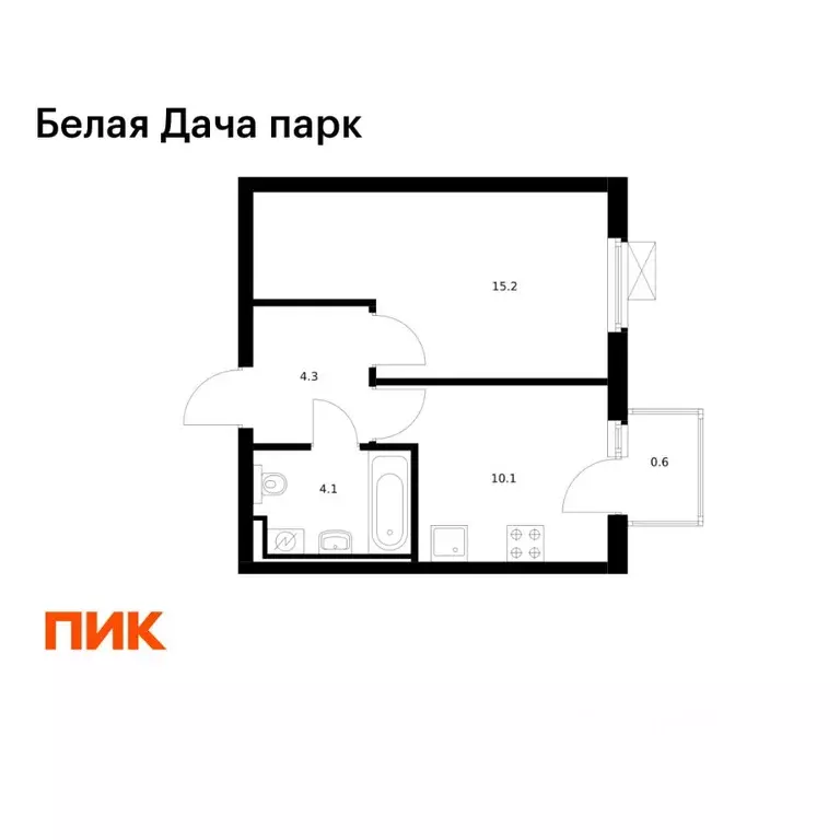 1-к кв. Московская область, Котельники Парковый мкр, 2 (34.3 м) - Фото 1