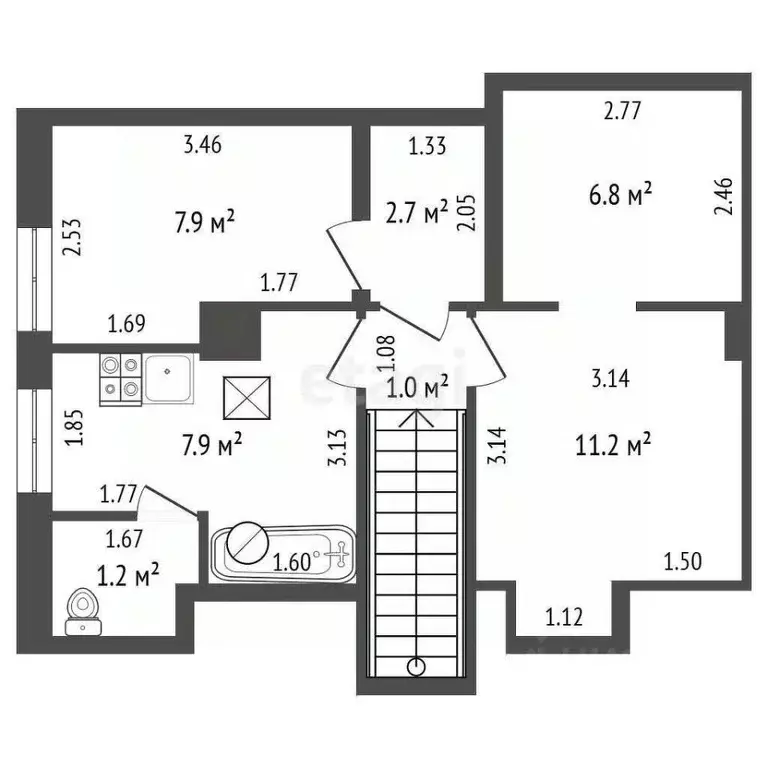 2-к кв. Калининградская область, Гурьевск Комсомольская ул., 4 (38.7 ... - Фото 1
