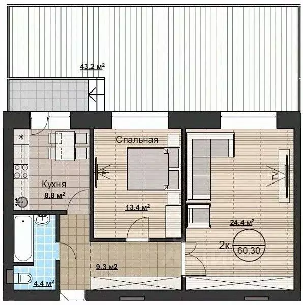 2-к кв. Новосибирская область, Новосибирский район, Мочищенский ... - Фото 1