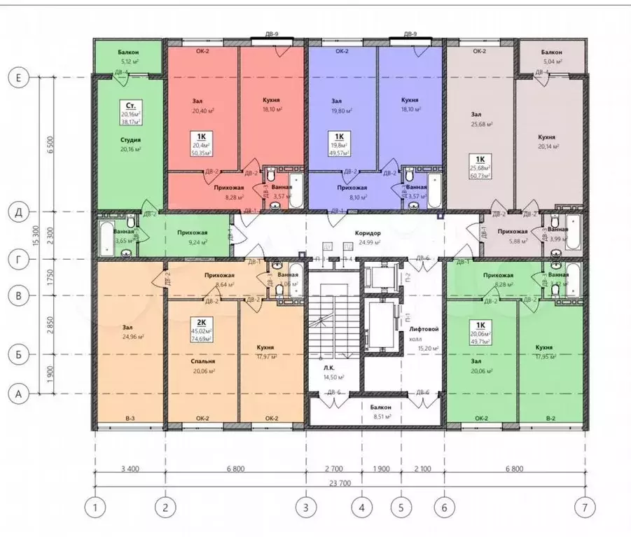 1-к. квартира, 61 м, 3/8 эт. - Фото 1