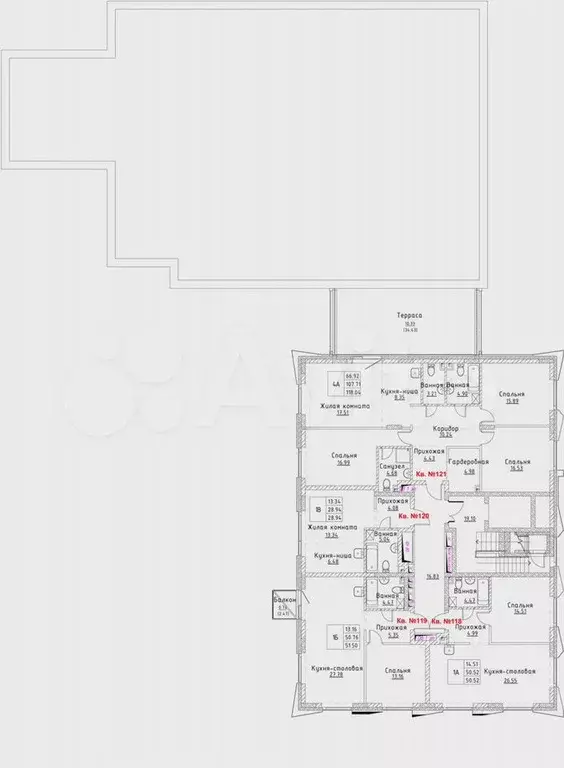 4-к. квартира, 118 м, 6/6 эт. - Фото 1