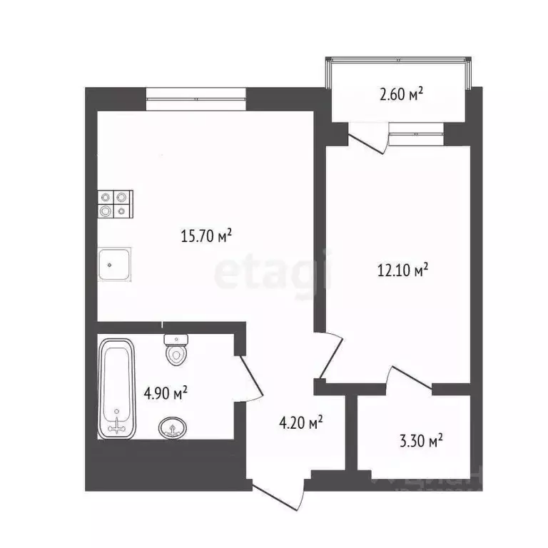 1-к кв. Тюменская область, Тюмень Новгородская ул., 9А (40.5 м) - Фото 0