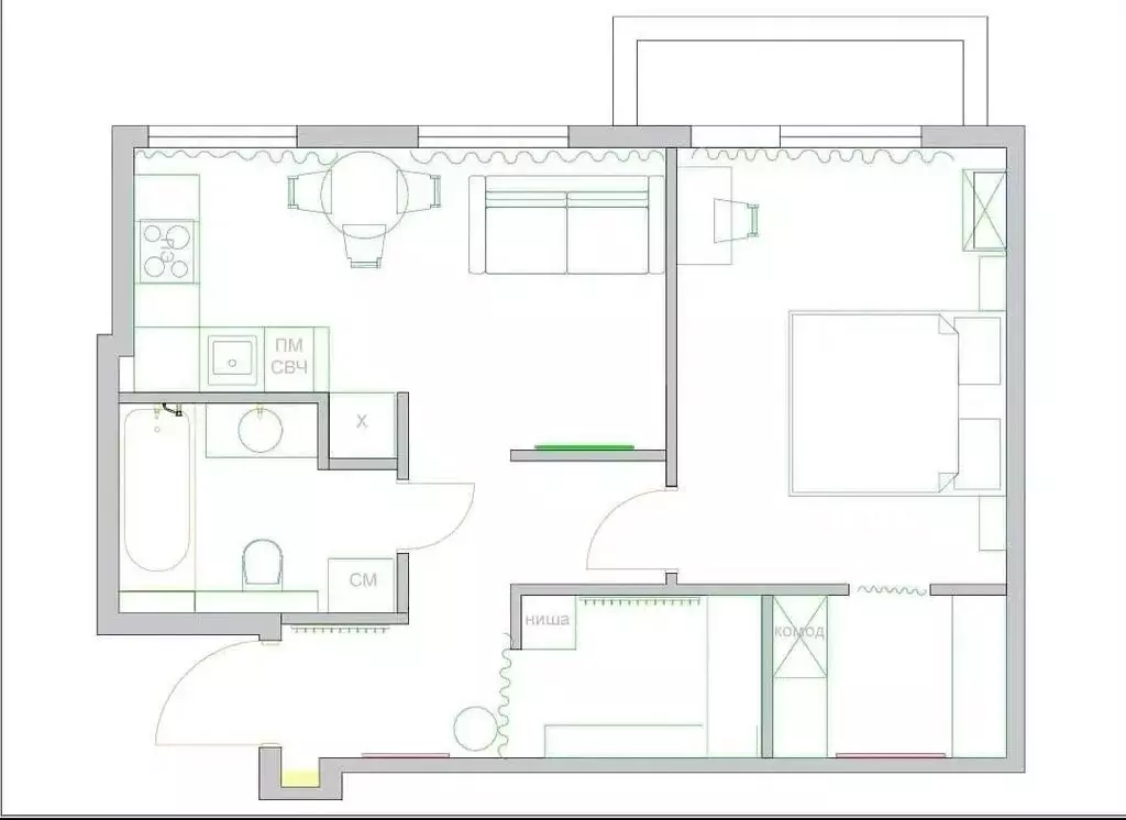 1-комнатная квартира: Москва, проспект Мира, 58 (45 м) - Фото 1