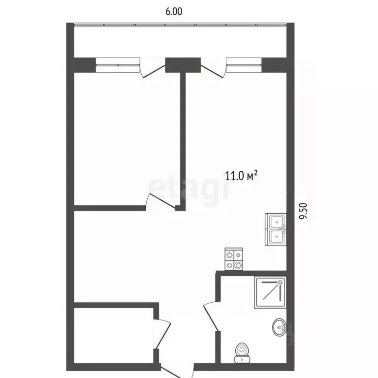2-к кв. Севастополь ул. Парковая, 7 (57.0 м) - Фото 2