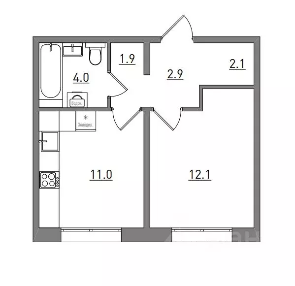 1-к кв. Кировская область, Киров бул. Прибрежный, 6 (34.0 м) - Фото 2