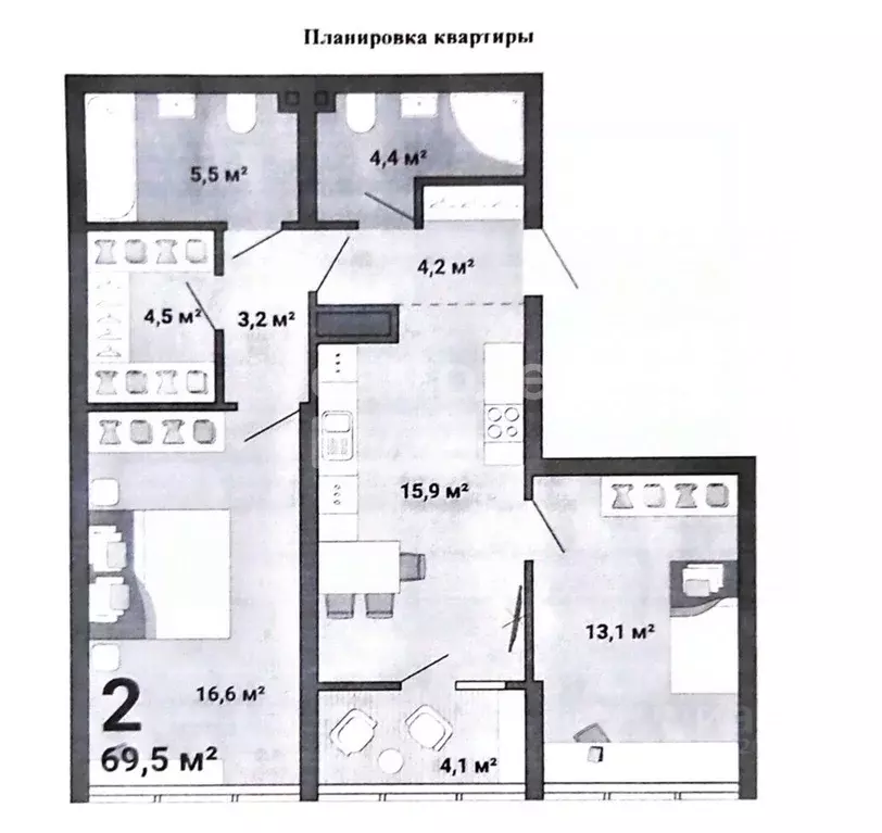 2-к кв. Свердловская область, Екатеринбург ул. Краснолесья, 10/4 (66.9 ... - Фото 2