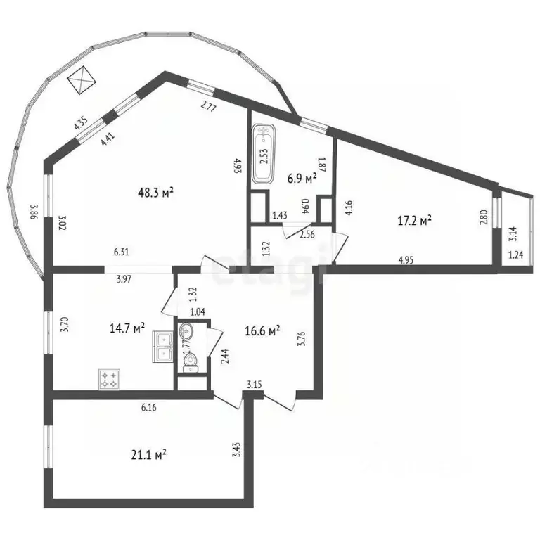 3-к кв. Санкт-Петербург Зеленогорская ул., 7 (126.5 м) - Фото 2