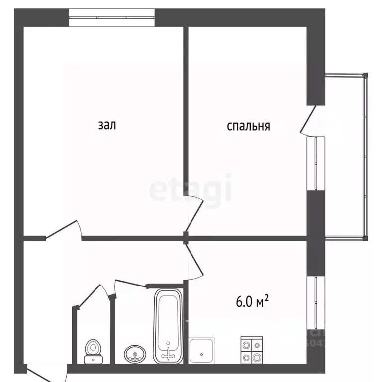 2-к кв. Севастополь просп. Победы, 32 (39.5 м) - Фото 2