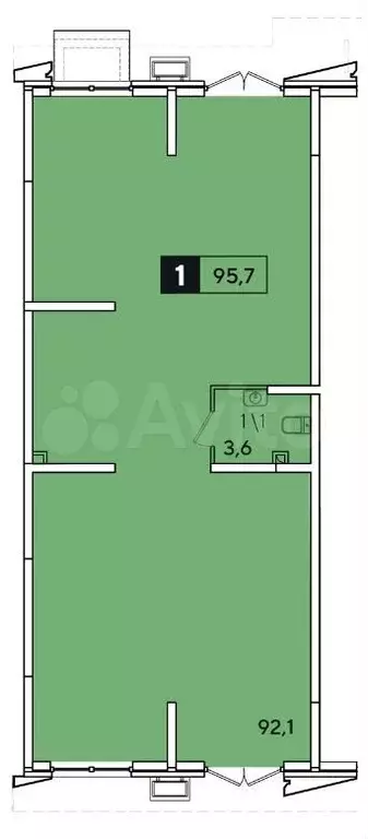 Продам офисное помещение, 95.3 м - Фото 0