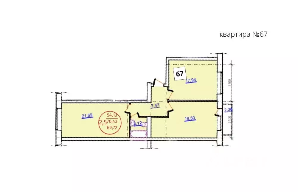 2-к кв. Удмуртия, Ижевск ул. Халтурина, 155 (68.6 м) - Фото 0