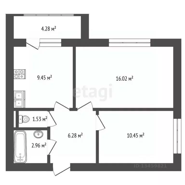 2-к кв. Марий Эл, Йошкар-Ола пер. Лени Голикова, 9 (50.97 м) - Фото 0