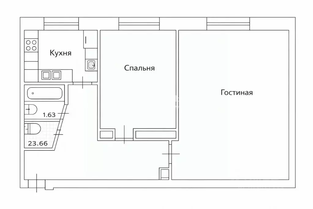 2-к кв. Кировская область, Кирово-Чепецк ул. Ленина, 68 (50.2 м) - Фото 2