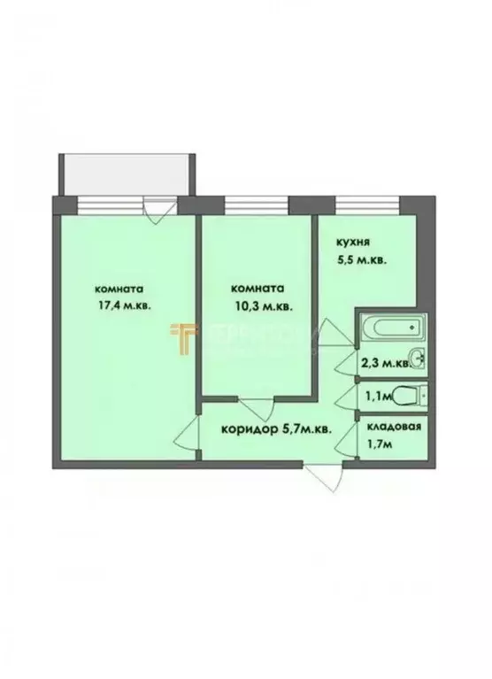 2-к кв. Пермский край, Пермь ул. Сивкова, 3 (43.7 м) - Фото 2