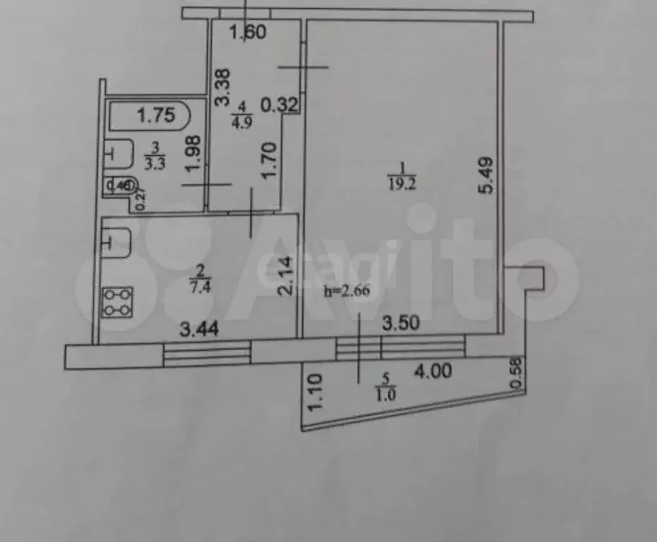 1-к. квартира, 34,3 м, 7/10 эт. - Фото 0