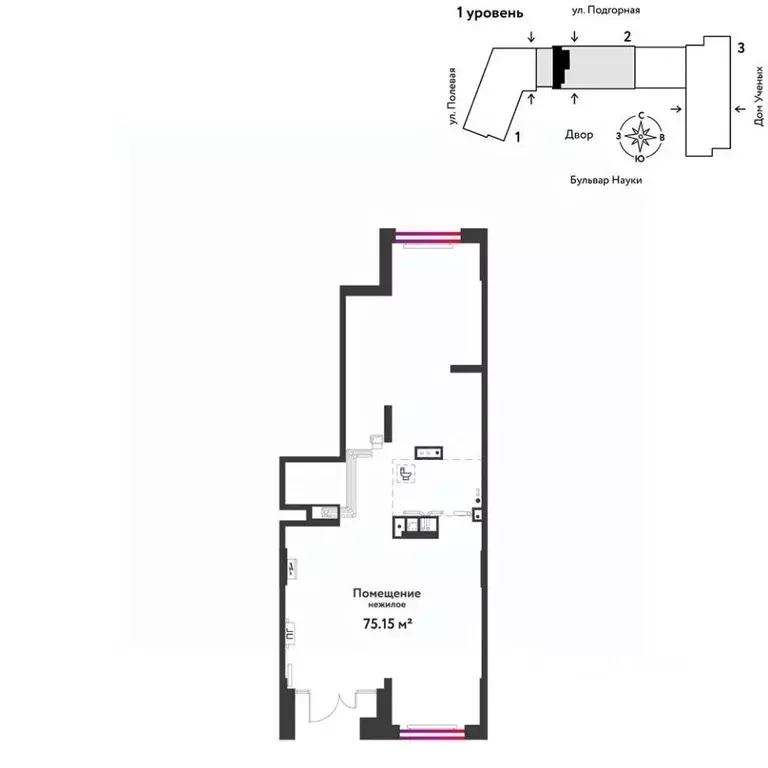 Торговая площадь в Тюменская область, Тюмень Подгорная ул., 73 (75 м) - Фото 1