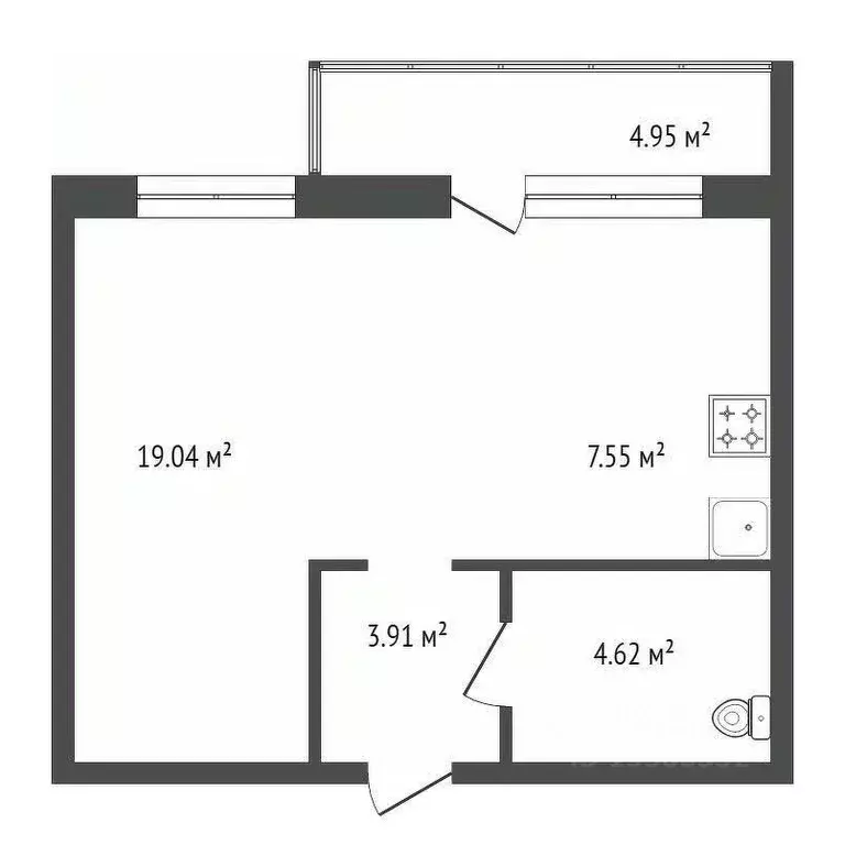 1-к кв. Красноярский край, Красноярск Соколовская ул., 20В (35.0 м) - Фото 2
