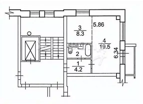 Студия Новосибирская область, Новосибирск Спортивная ул., 13 (35.6 м) - Фото 1