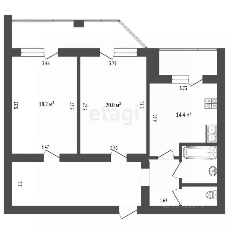 2-к кв. Белгородская область, Белгород Гостенская ул., 12 (81.7 м) - Фото 2
